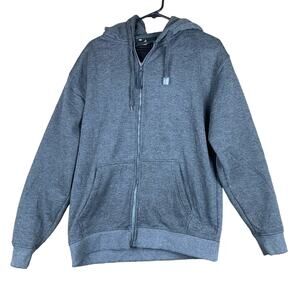 Access Womens Sweater Gray Hoodie Full Zip Body Warmer Comfort Large